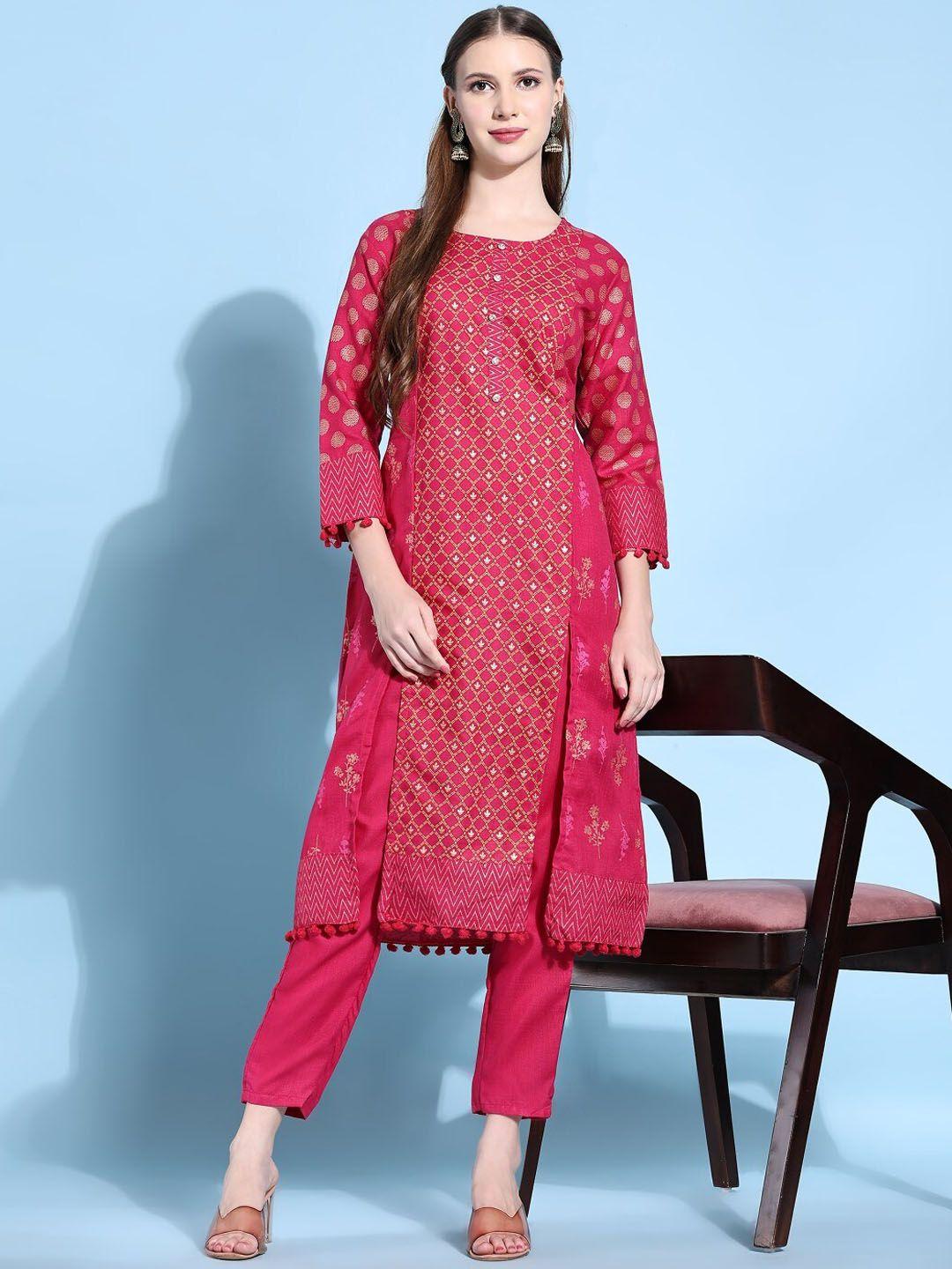 modestouze attires ethnic motifs printed kurta with trousers