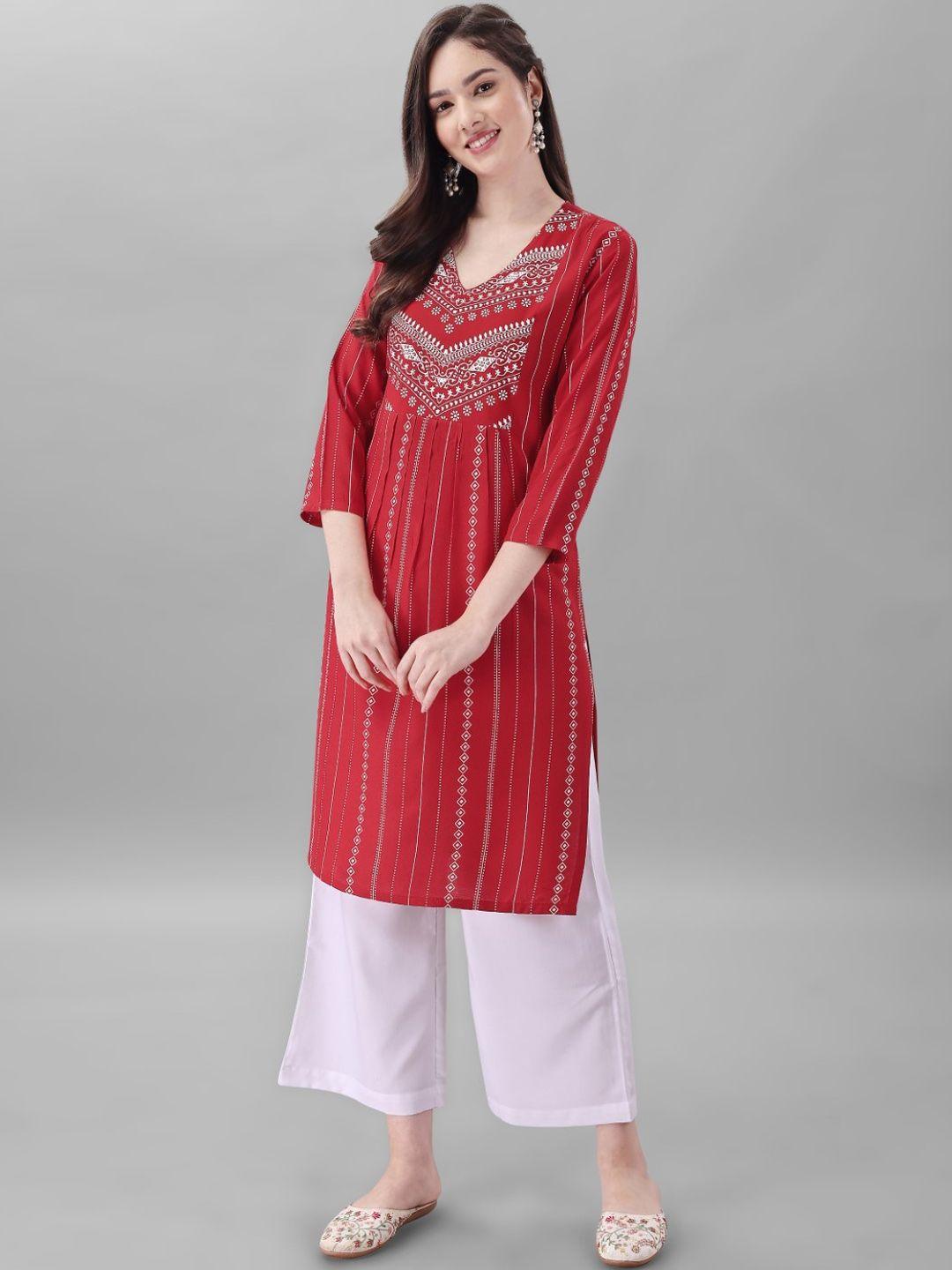 modestouze attires ethnic motifs printed regular pure cotton kurta with trousers