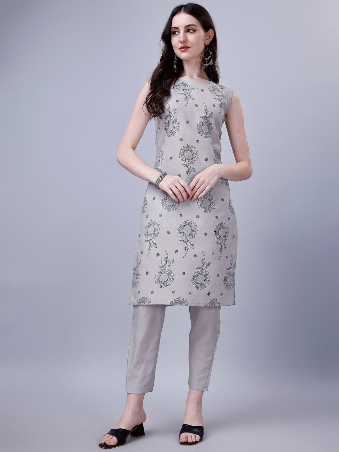 modestouze attires floral printed straight kurta with trousers