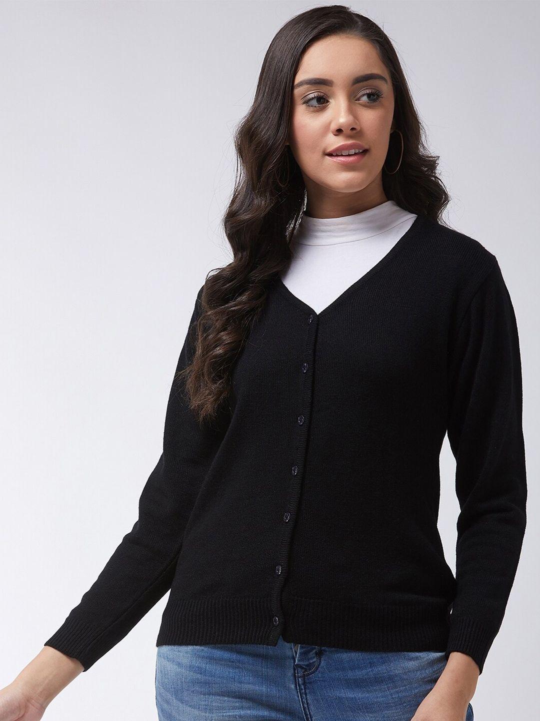 modeve women black acrylic cardigan