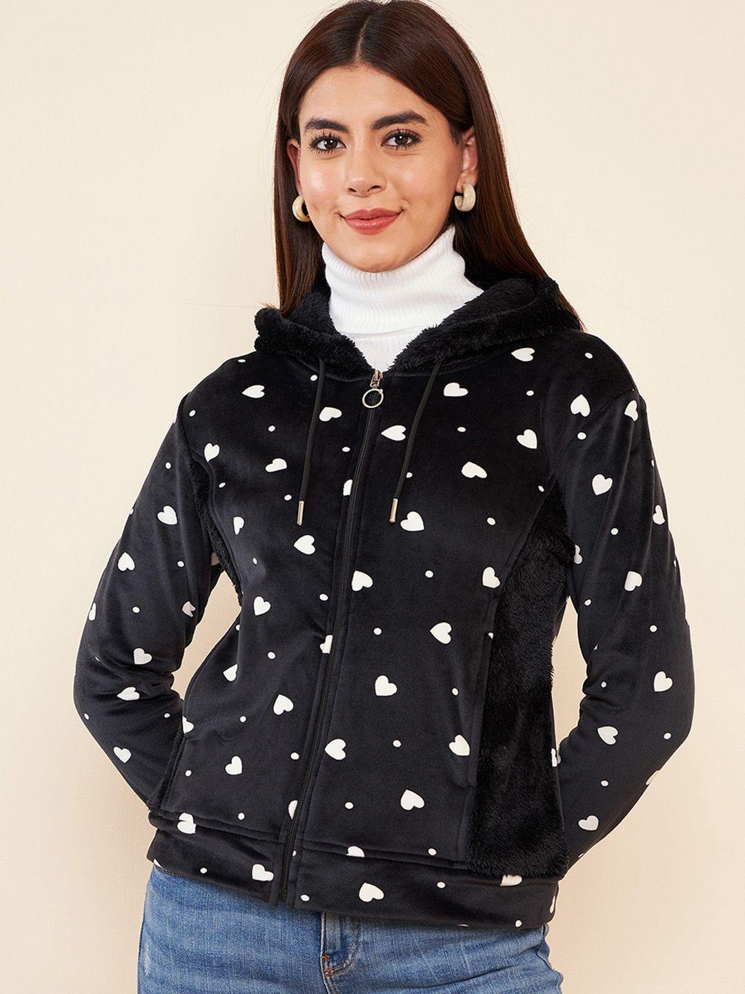 modeve conversational printed hooded lightweight tailored jacket