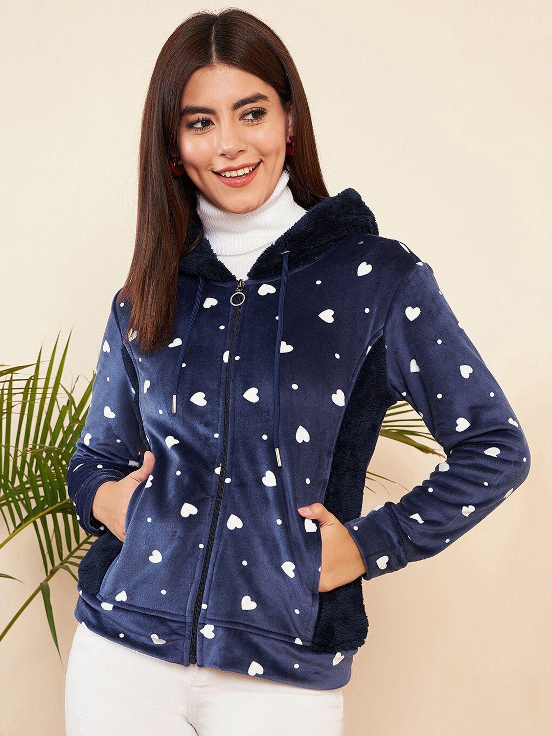 modeve conversational printed lightweight hooded tailored jacket