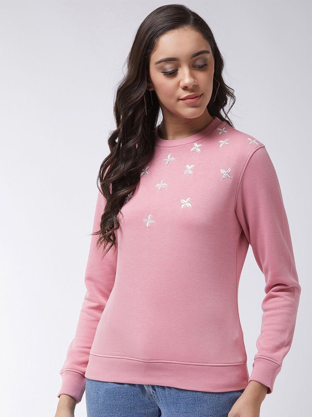 modeve embroidered pullover sweatshirt