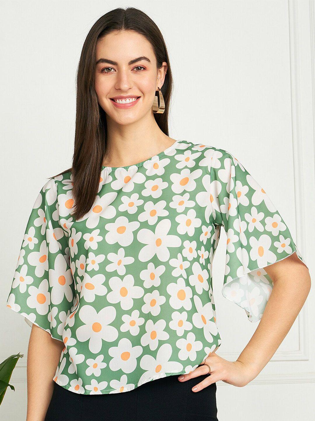 modeve floral print flared sleeve top
