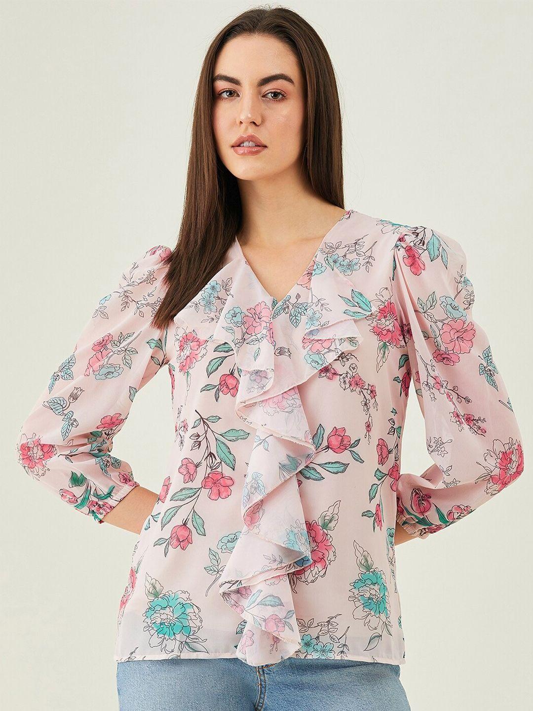 modeve floral print puff sleeve top