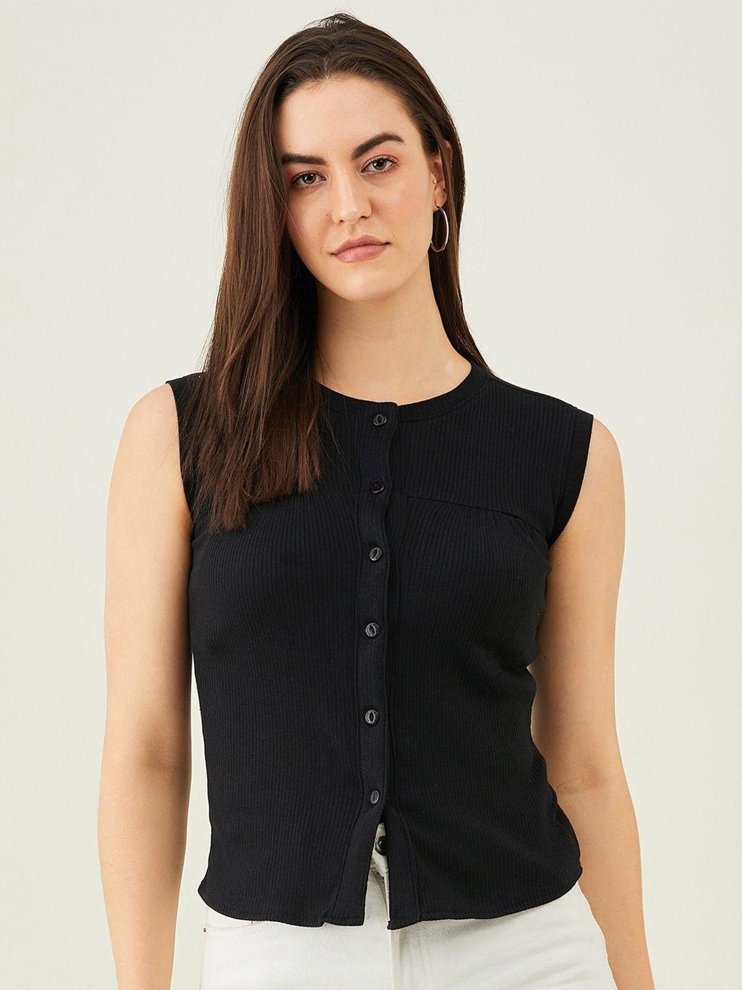 modeve ribbed sleeveless fitted top