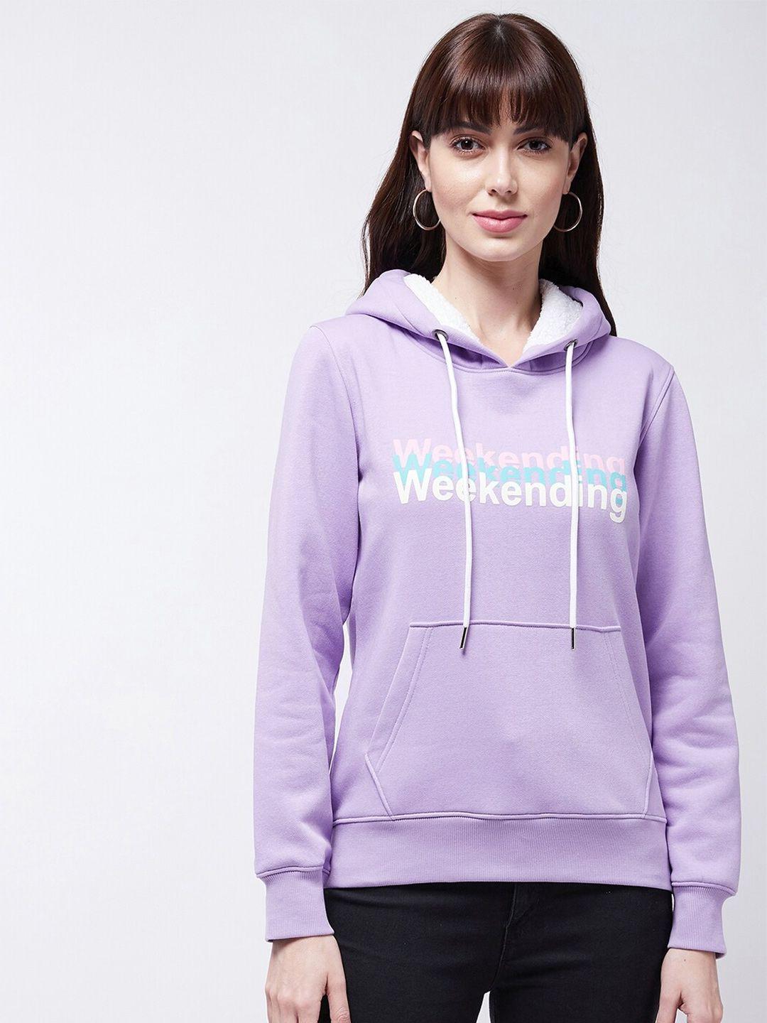 modeve typography printed hooded sweatshirt