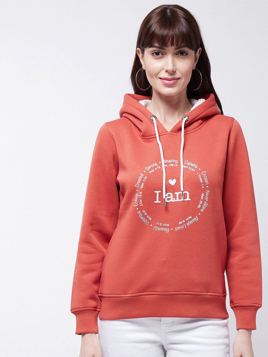 modeve typography printed hooded sweatshirt