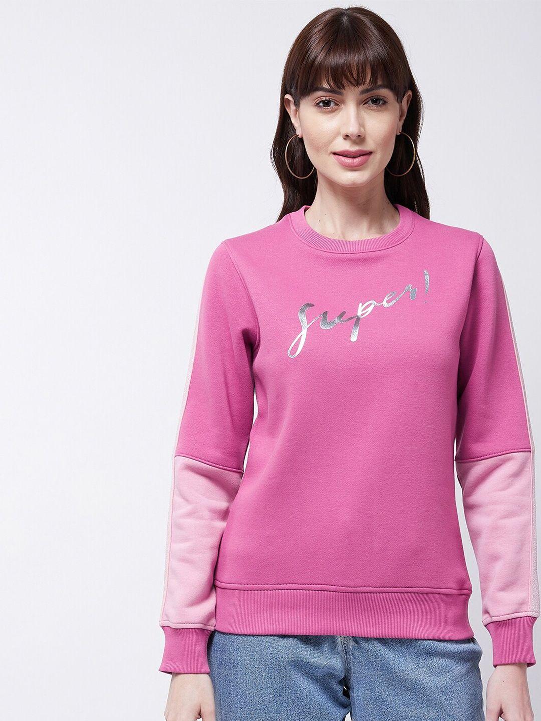 modeve typography printed ribbed sweatshirt