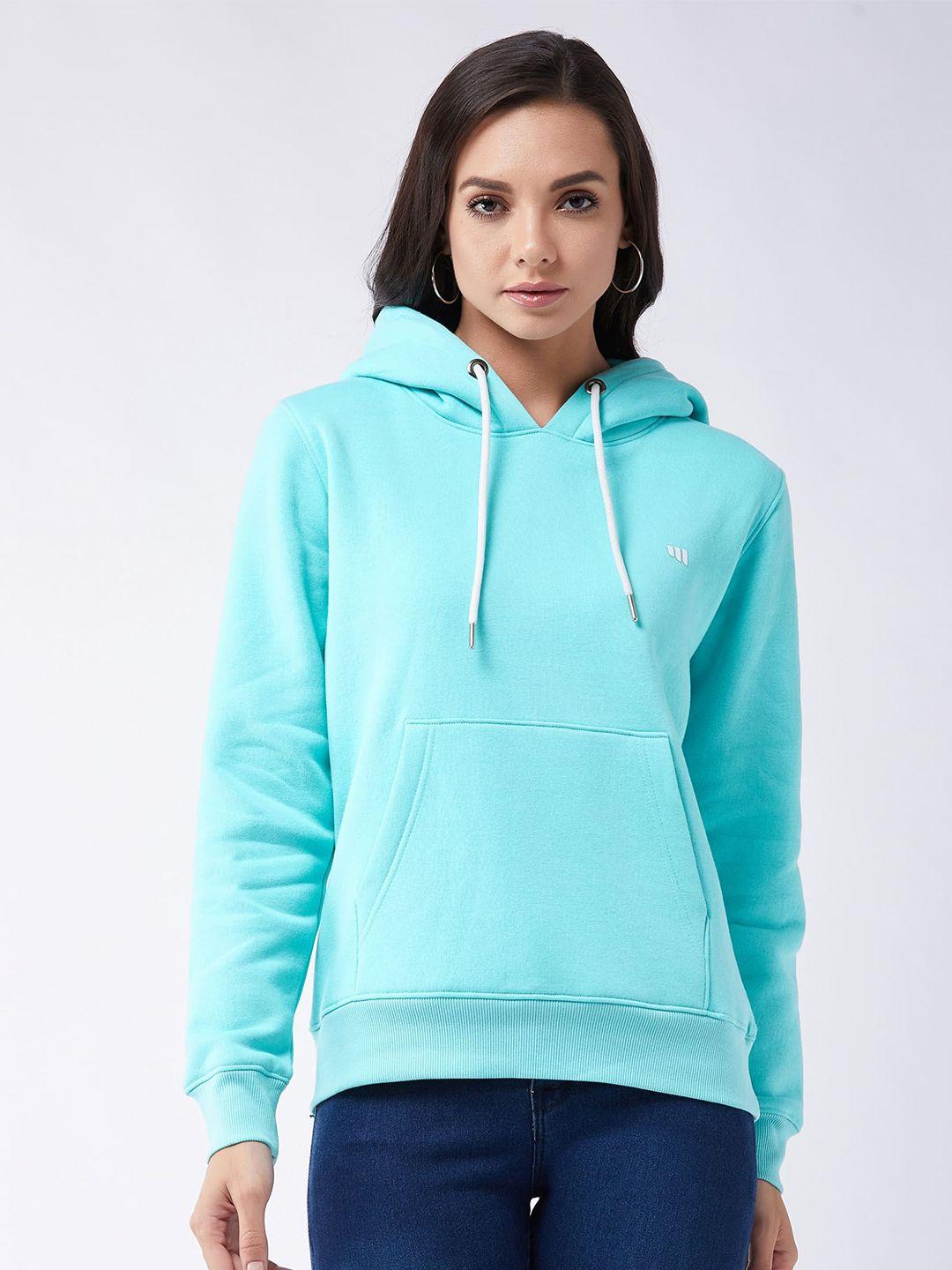 modeve women blue hooded sweatshirt