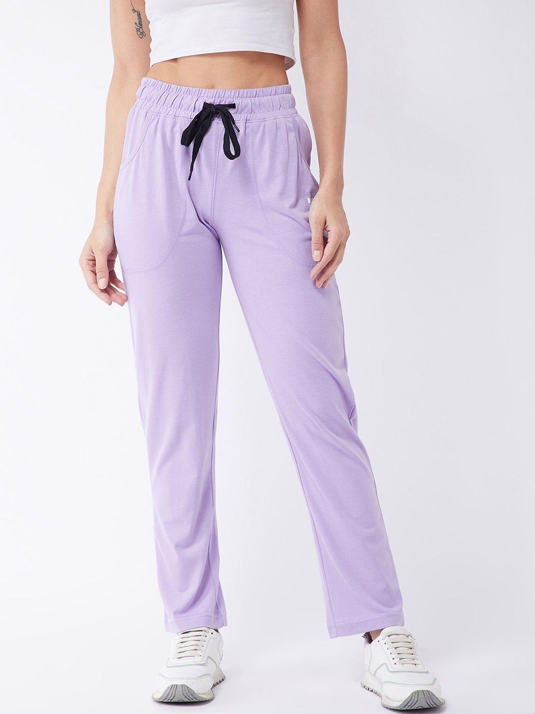 modeve women lavender coloured solid track pants