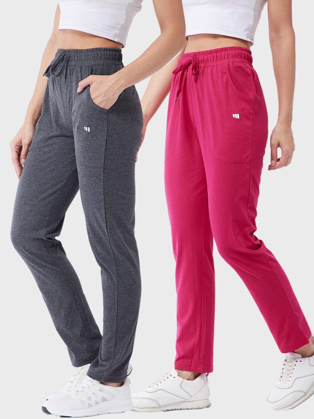 modeve women pack of 2 solid track pants