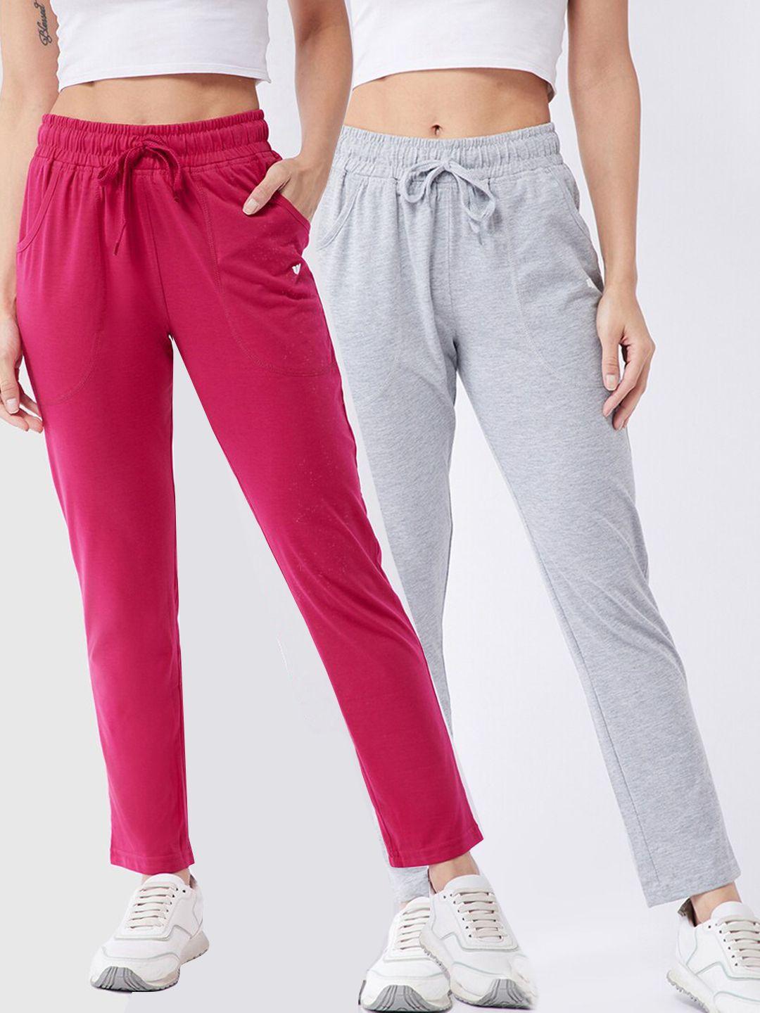 modeve women pack of 2 solid track pants