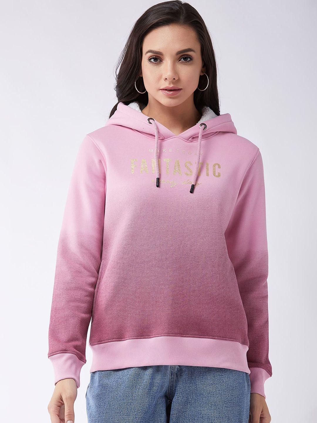 modeve women pink hooded sweatshirt