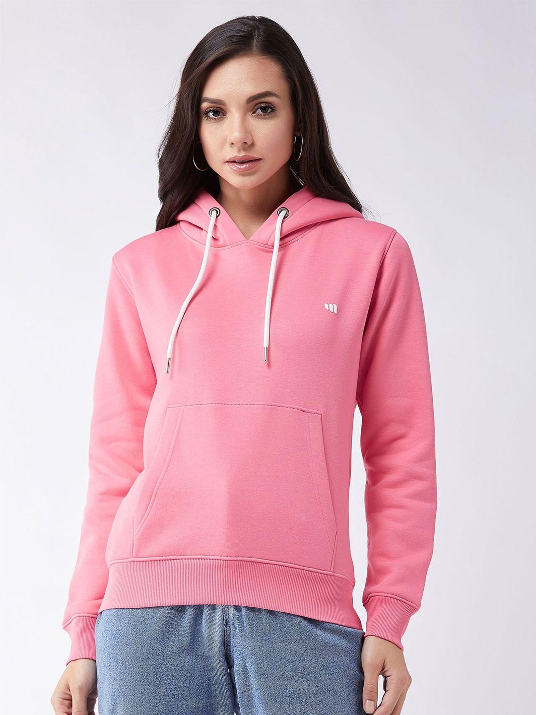 modeve women pink hooded sweatshirt