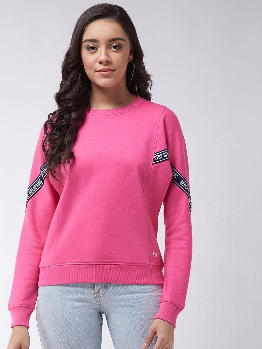 modeve women pink printed sweatshirt