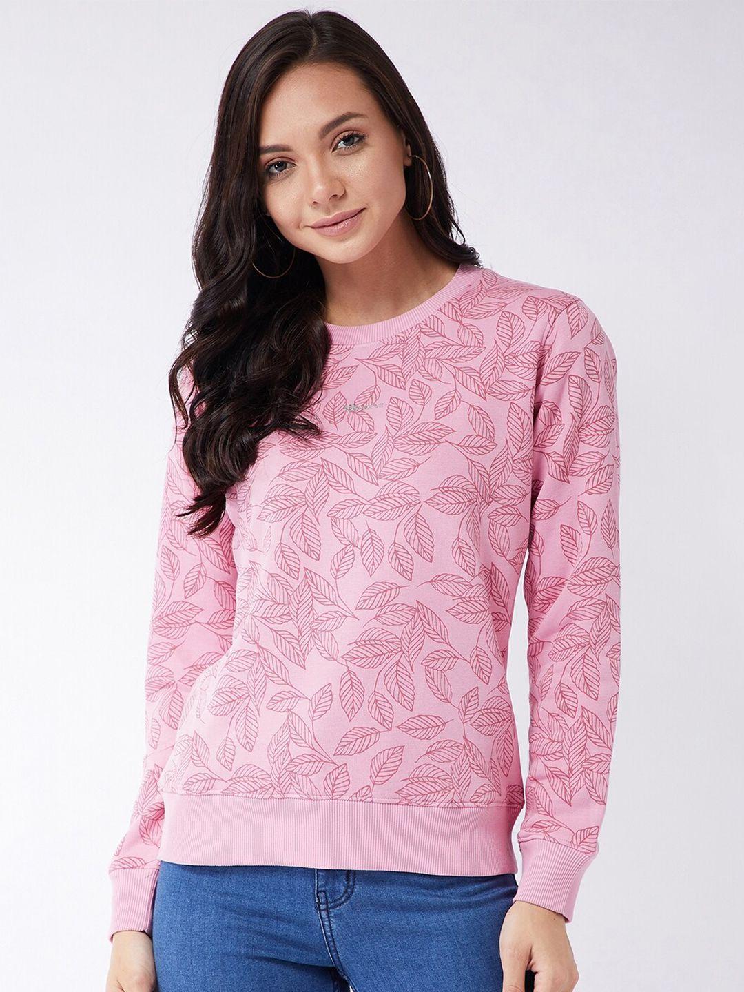 modeve women pink printed sweatshirt