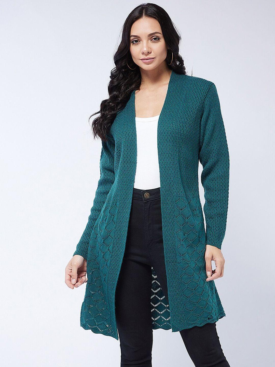 modeve women teal longline shrug