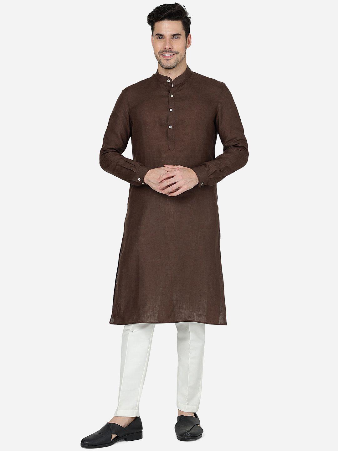 modi kurta striped mandarin collar kurtas