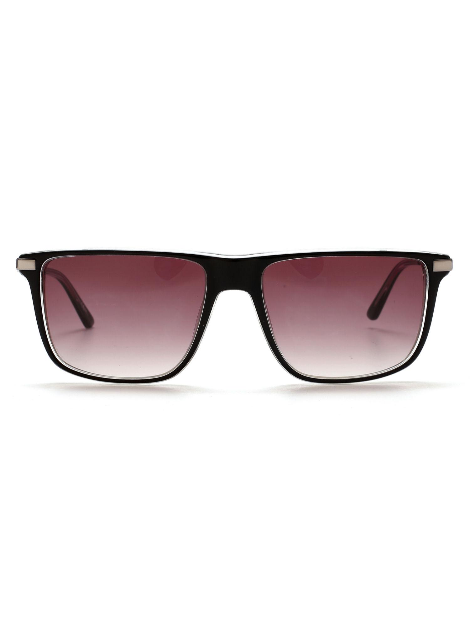 modified rectangle sunglasses with maroon lens for men