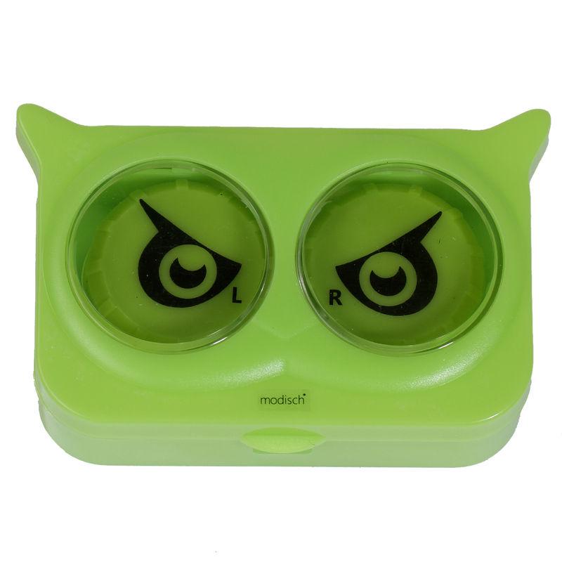 modisch new fashion owl eyes green contact lens case