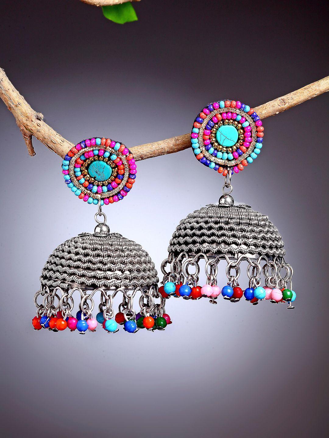 moedbuille multicoloured dome shaped jhumkas earrings