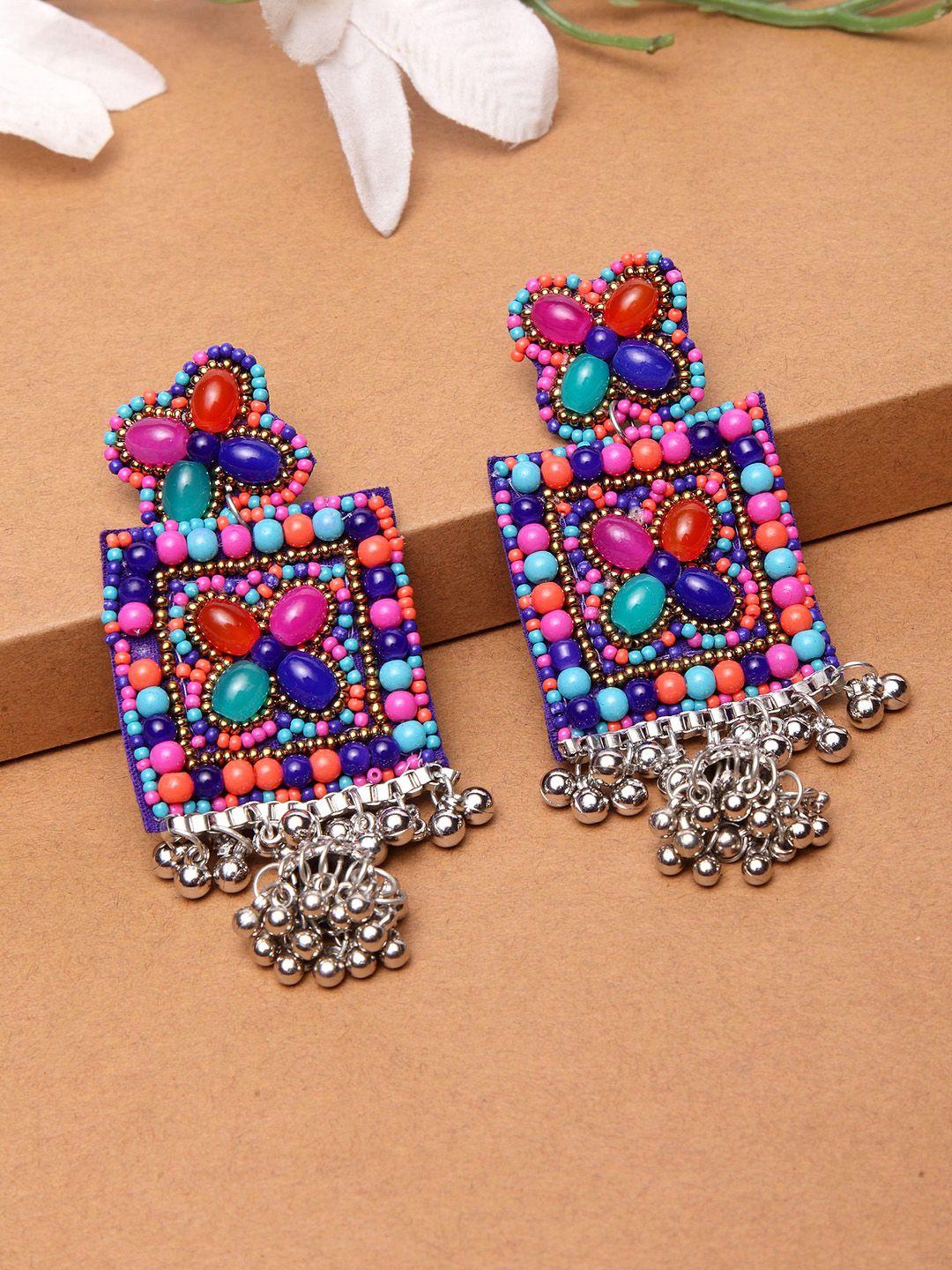 moedbuille multicoloured square drop earrings