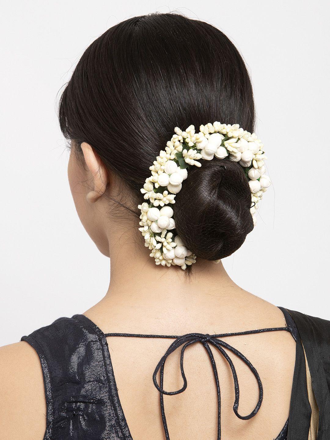 moedbuille women off-white beaded handcrafted hair accessory