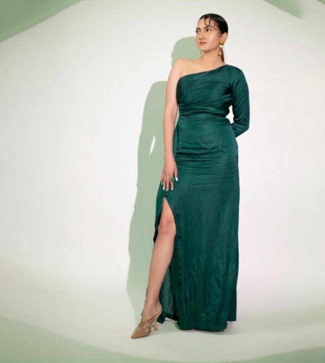 moh dark green beryl gown