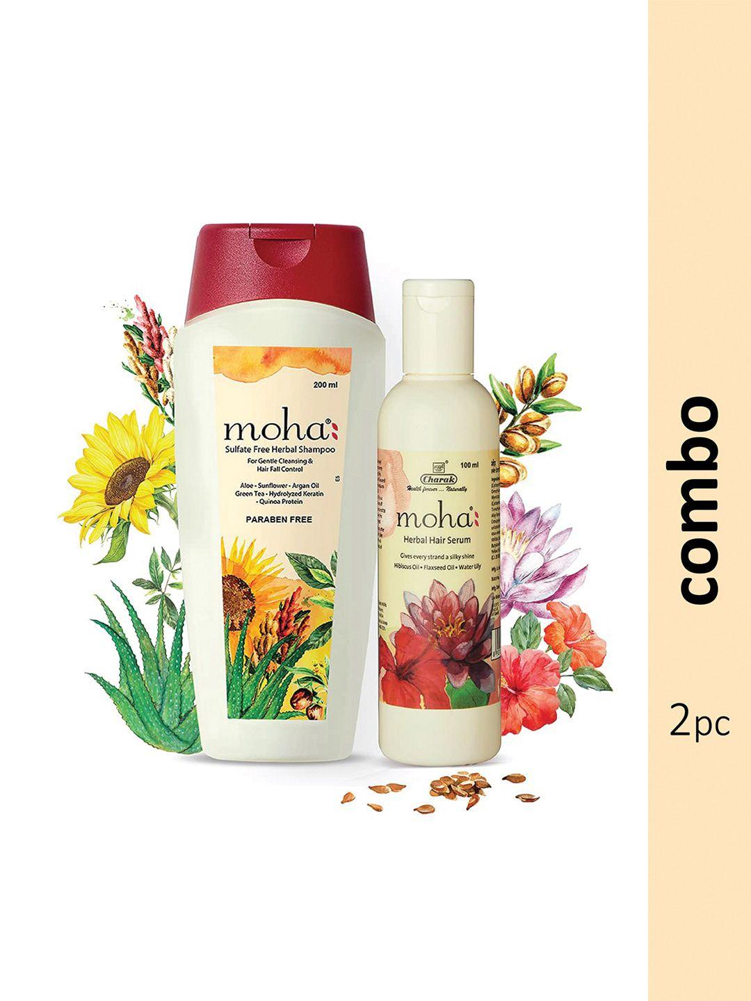 moha sulfate-free sunflower oil shampoo 200 ml & herbal hair serum 100 ml