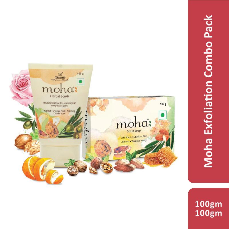 moha exfoliation combo pack - scrub + soap