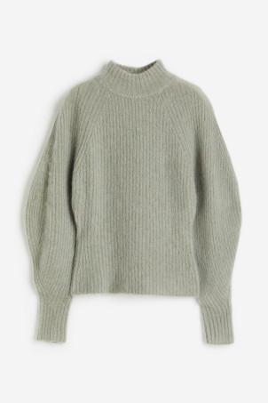 mohair-blend rib-knit jumper