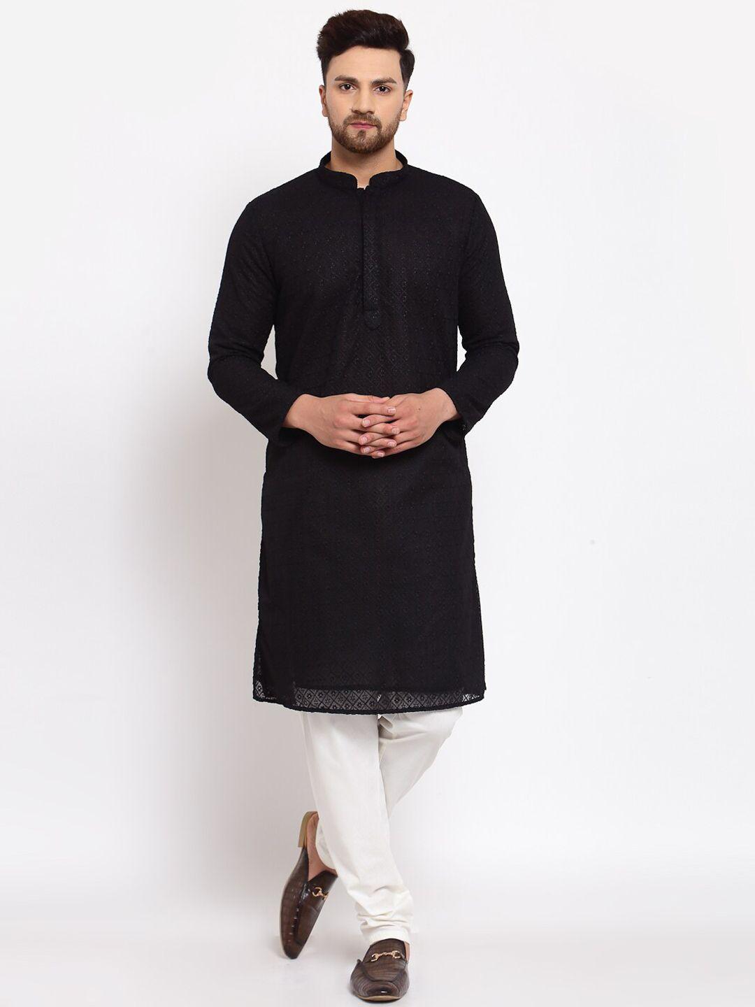 mohanlal sons ethnic motifs embroidered georgette kurta with pyjamas