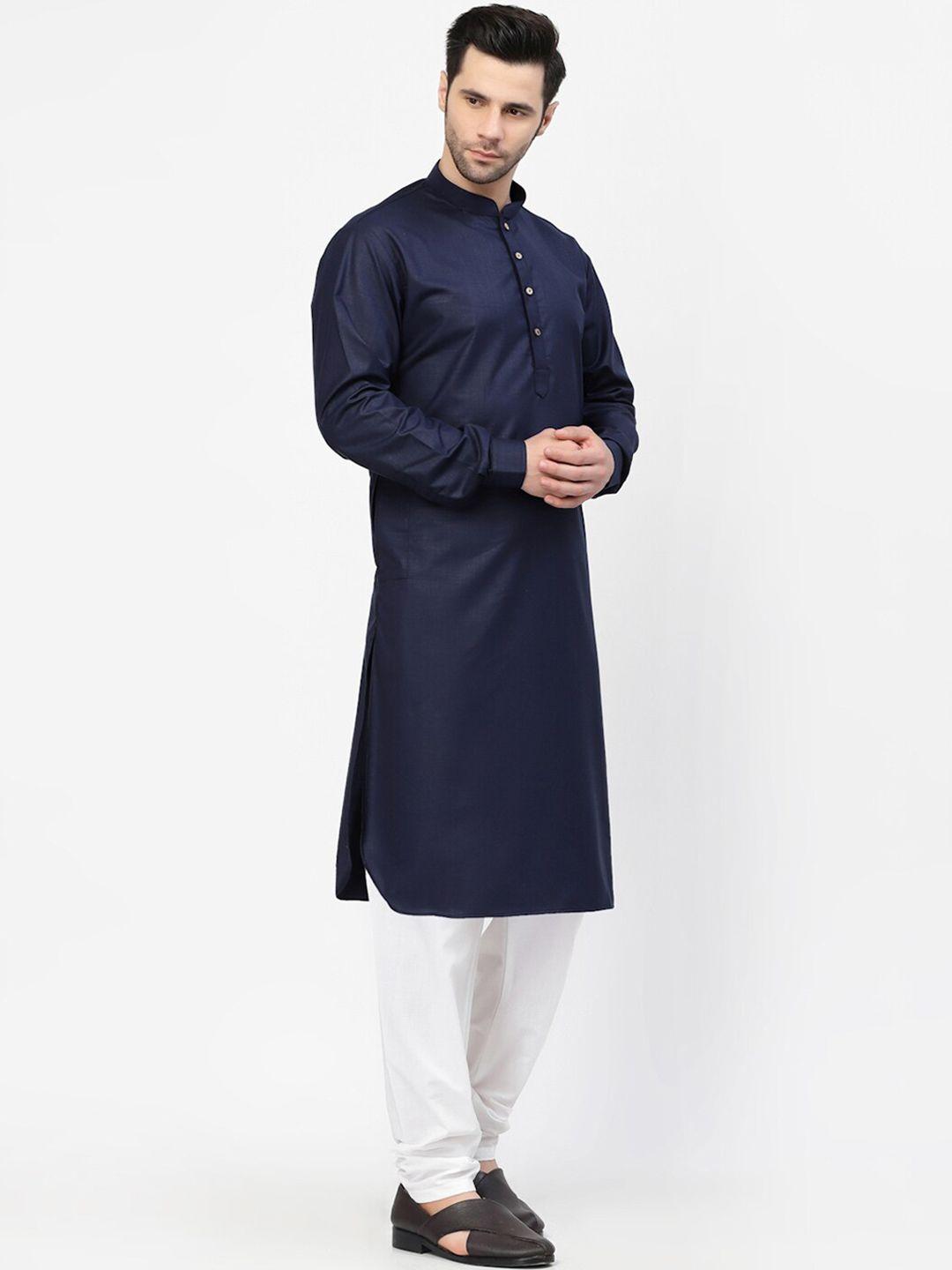 mohanlal sons mandarin collar pure cotton kurta with churidar