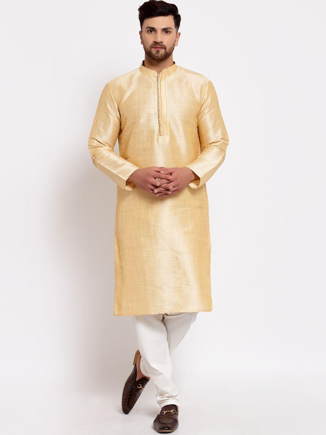 mohanlal sons men golden dupion silk kurta