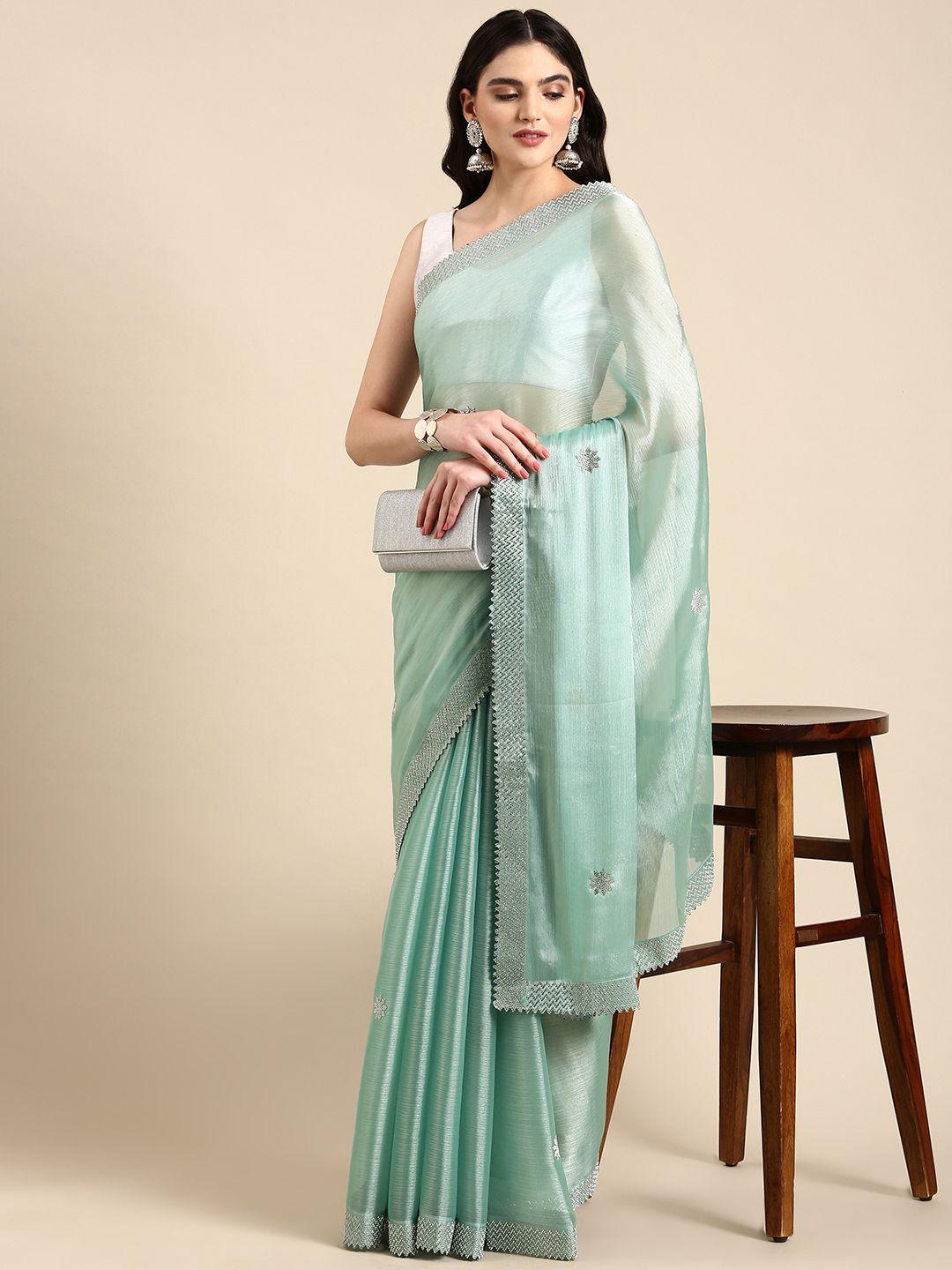 mohey floral beads & stones chiffon saree