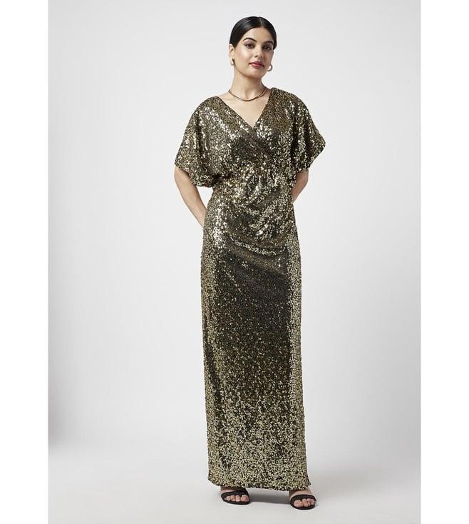 moihno gold riley kaftan maxi dress