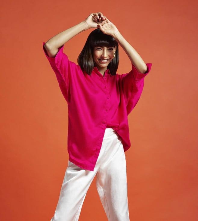 moihno pink kloe eva oversized shirt