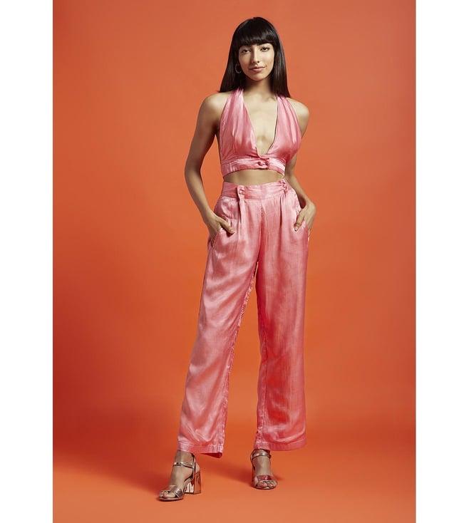 moihno rose pink core renata pleated pant