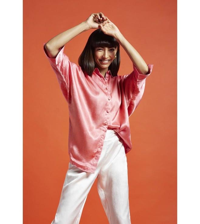 moihno rose pink kloe eva oversized shirt