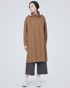 moisture resistant hooded long coat