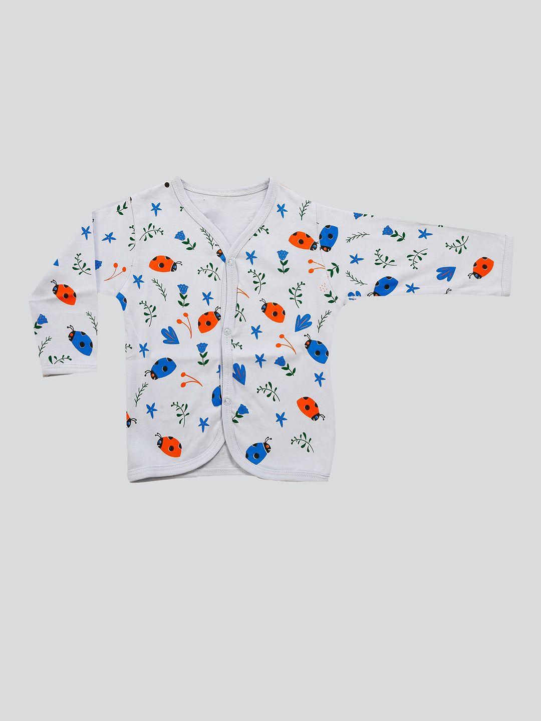 mojua kids floral printed v-neck cotton shirt