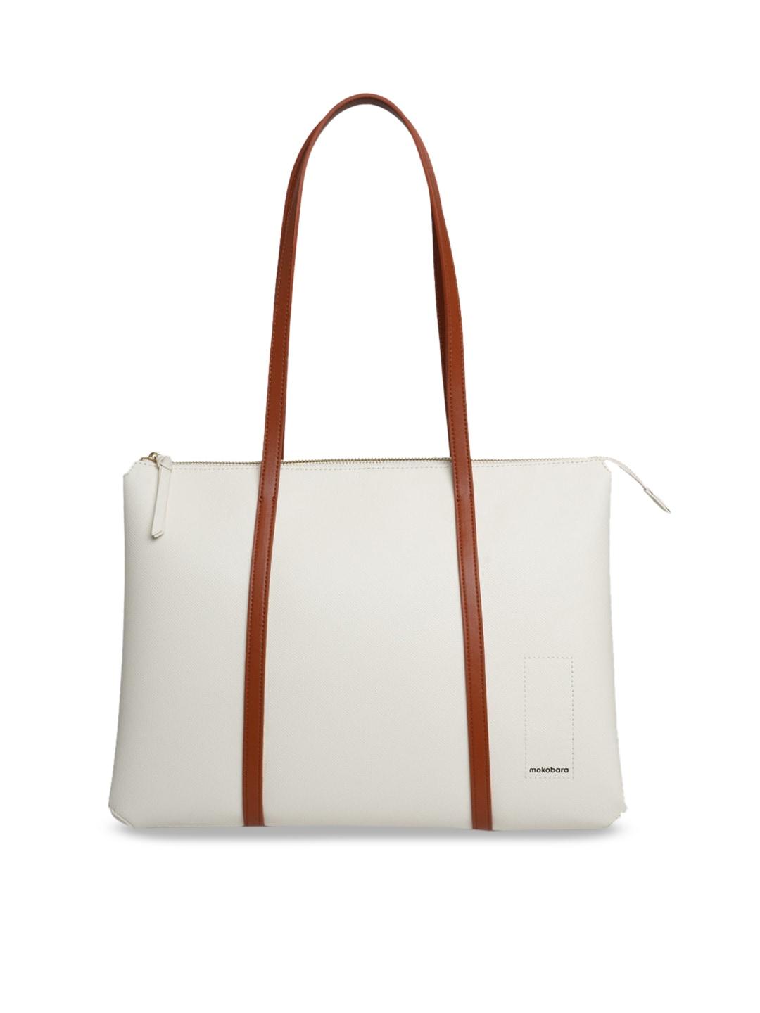 mokobara textured leather structured tote bag