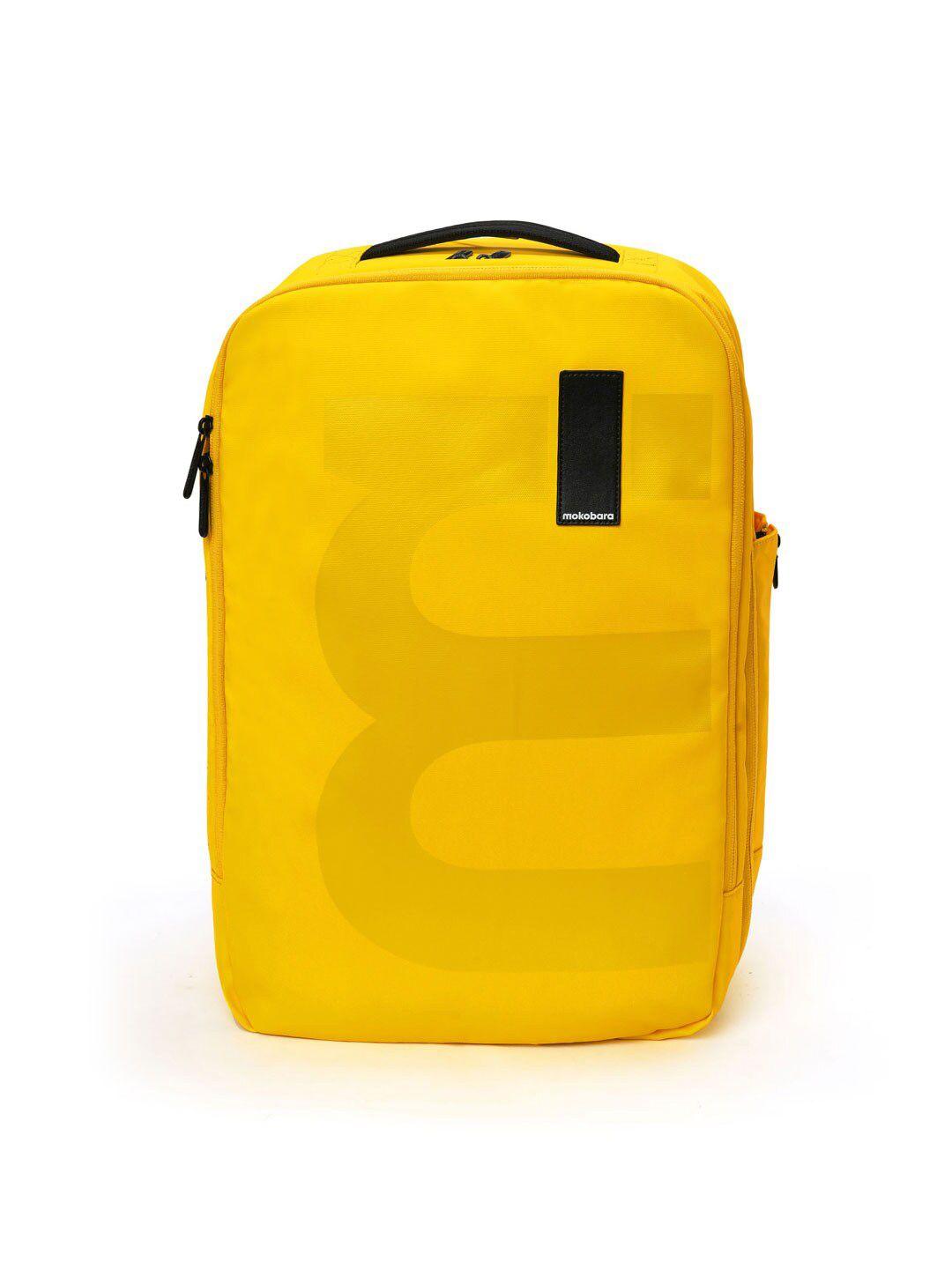 mokobara unisex yellow & black contrast detail backpack