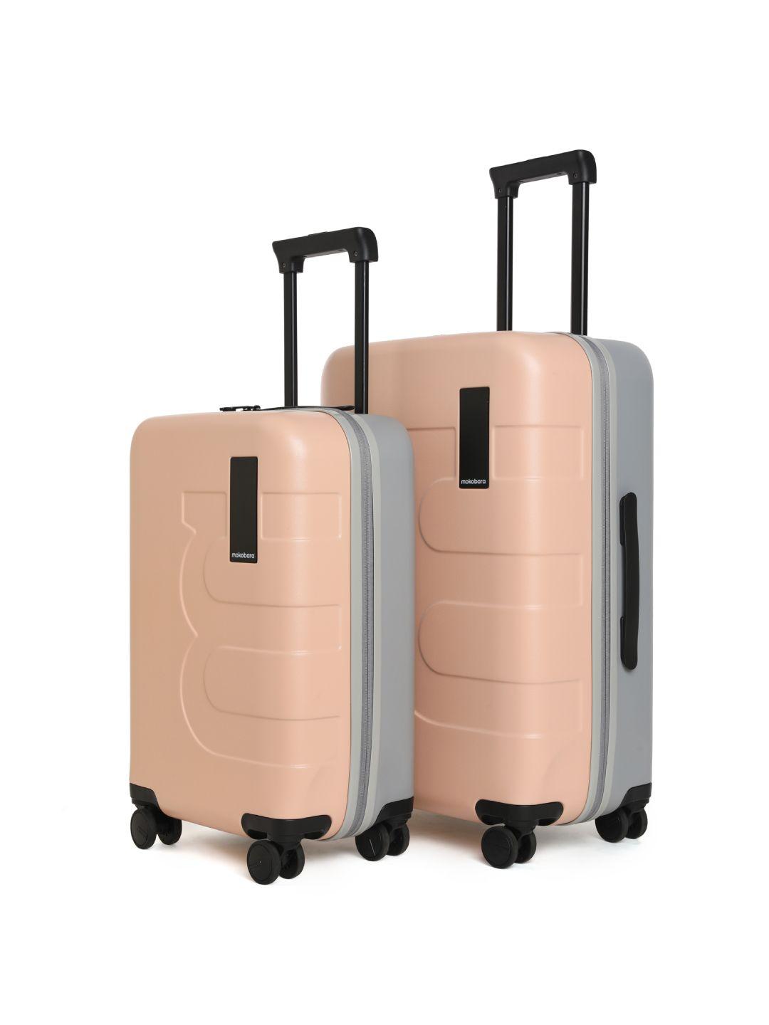 mokobara set of 2 hard-sided trolley suitcases