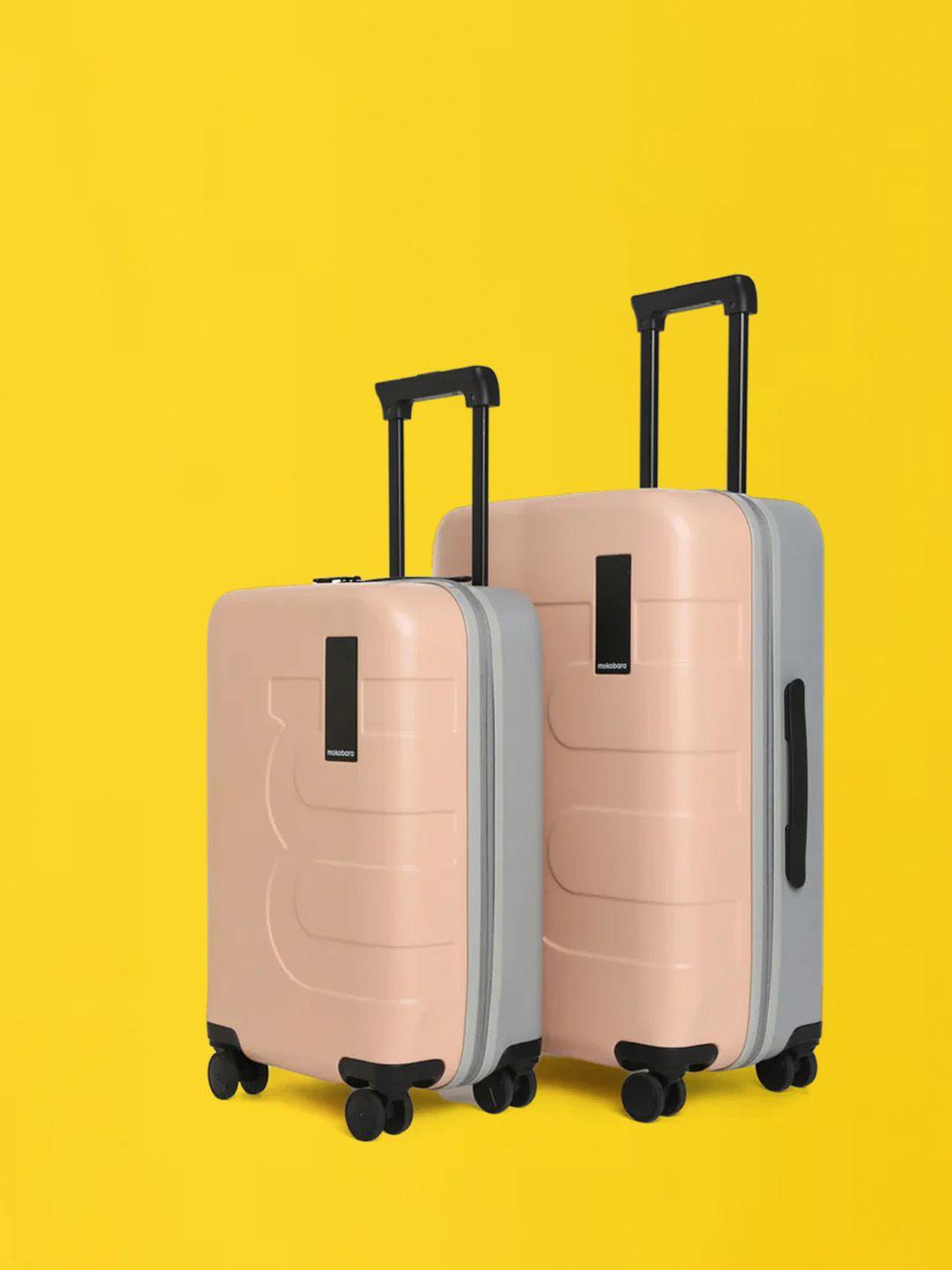 mokobara the em set of 2 hard-sided trolley suitcases