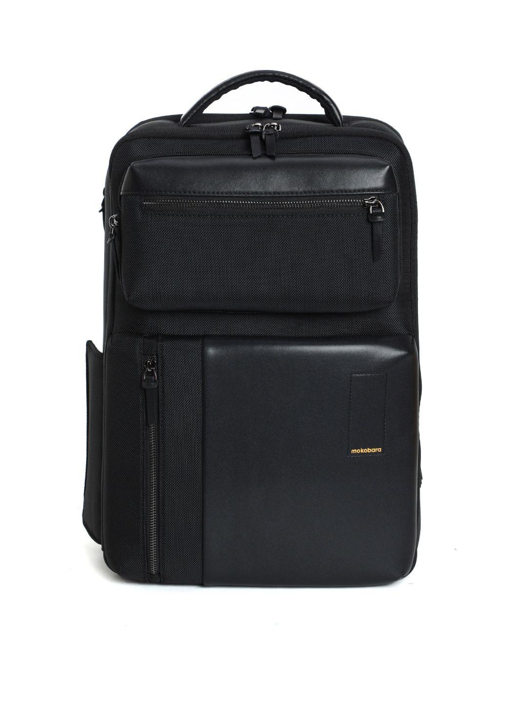 mokobara unisex black nylon backpack