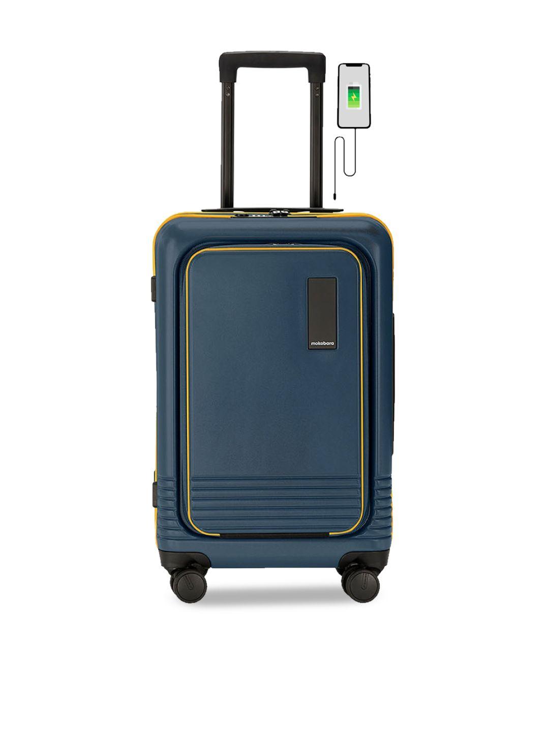 mokobara usb charging point on the top hard-sided cabin trolley suitcase