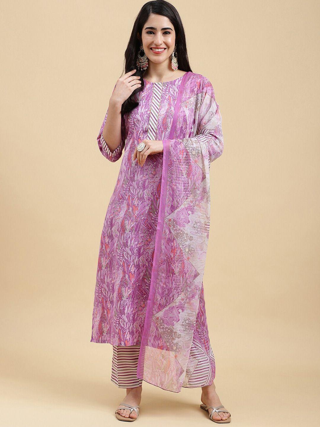 mokosh floral printed kurta with trousers & dupatta