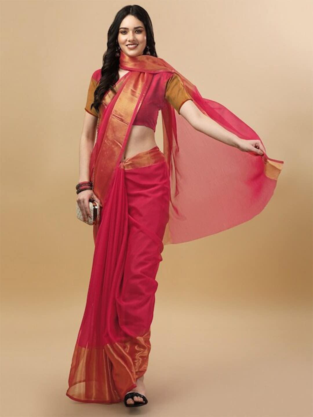 moksha designs zari pure chiffon saree